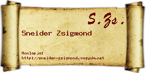 Sneider Zsigmond névjegykártya
